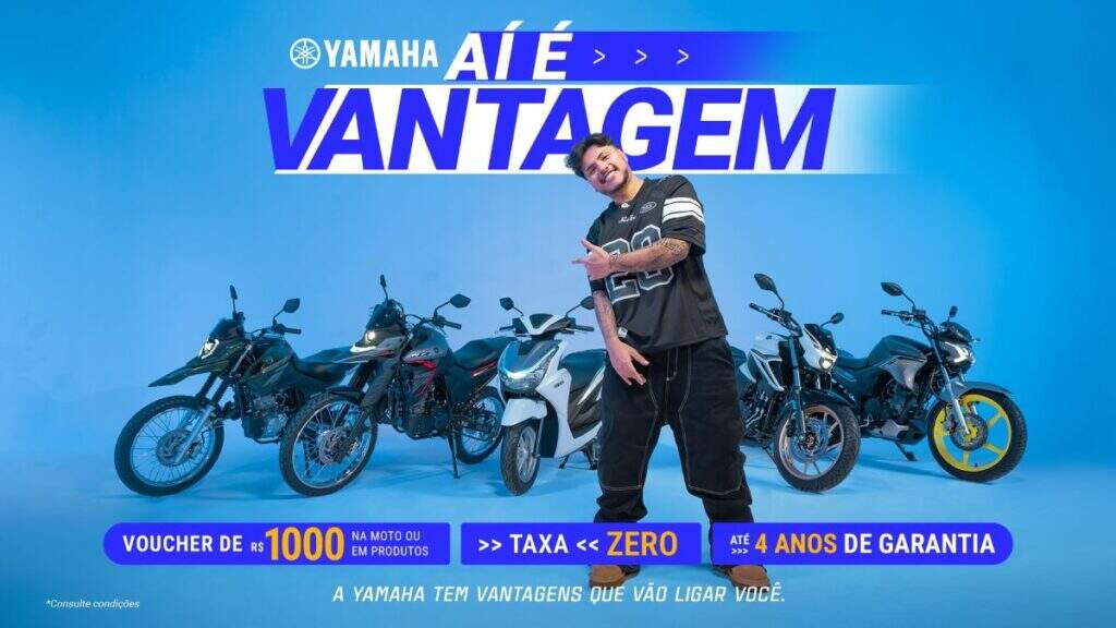 Yamaha ressalta vantagens de suas motos em nova campanha com Mitico