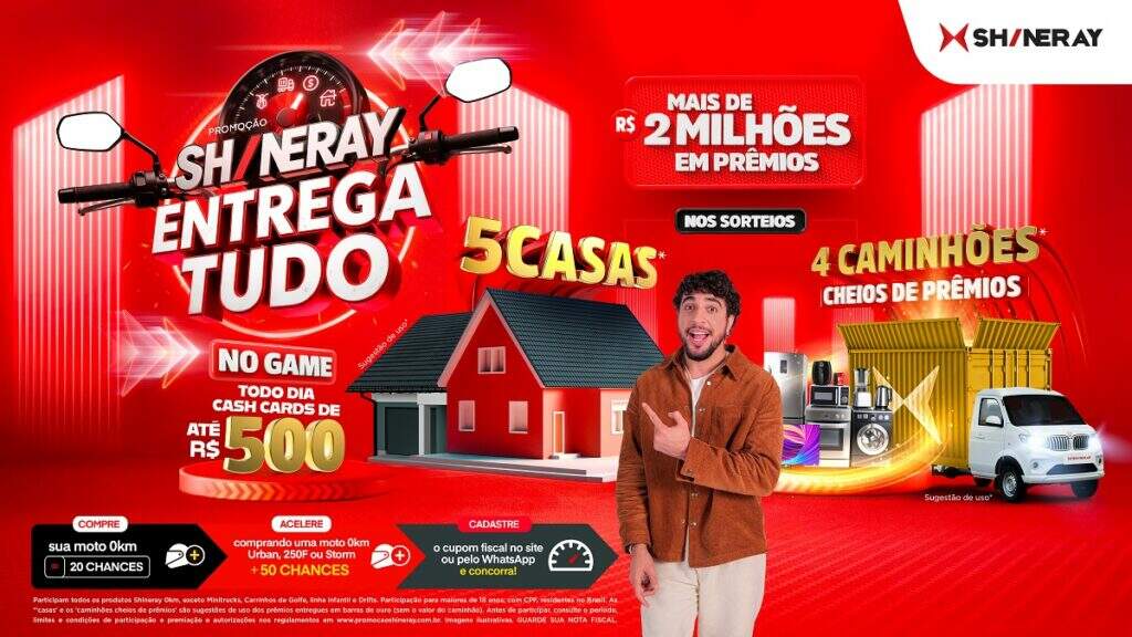 Conheça a promoção da Shineray que entrega mais de dois milhões em prêmios