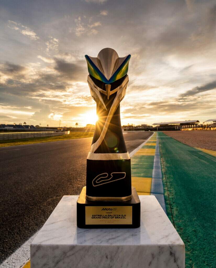 Troféu da MotoGP no Brasil homenageia motos, cerrado goiano e coruja-buraqueira